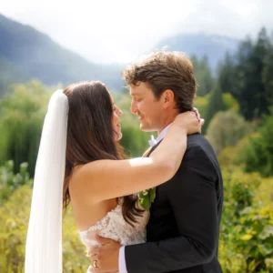 Vancouver photographer capturing a romantic wedding couple portrait